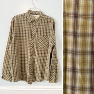 Horny Toad Plaid Organic Cotton Button Down Shirt Long Sleeve Sz Med